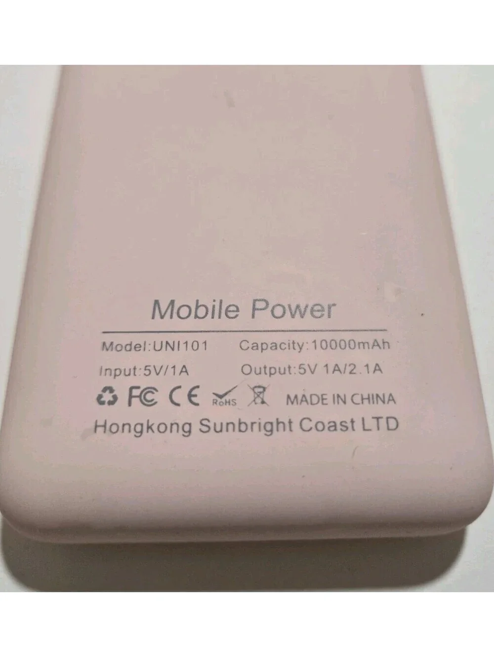 Uni-Yeap 10000mAH Portable External Power Bank 2 USB Battery Charger PINK UNI101